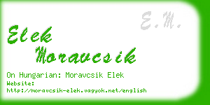 elek moravcsik business card